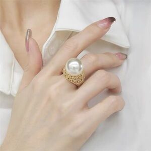 Temperament Imitation Pearls Gold Color Rings for‎ Women